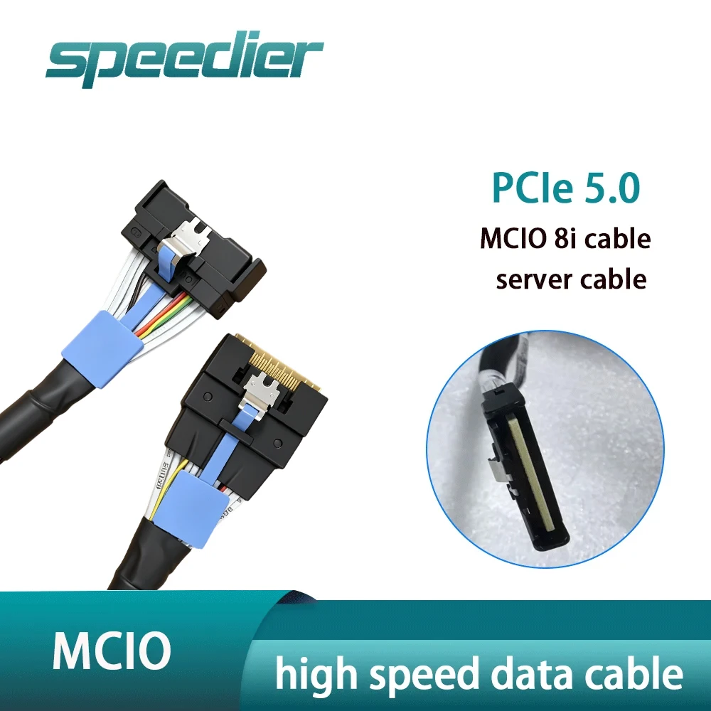 Speedier MCIO 8i PCIe 5.0 High Speed Cable 32Gbps MCIO To MCIO 8X Male To Male Server Data Cable 30CM-107CM /1M