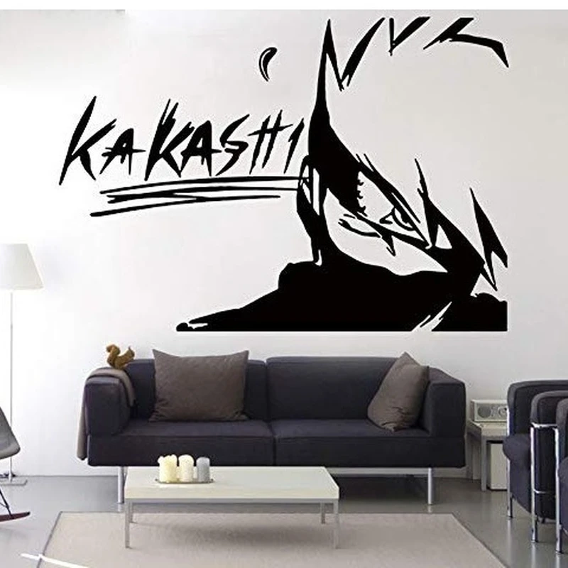 Naruto Collection Hatake Kakashi Carved Removable Self Adhesive Home Decor Oversized Waterproof Wall Sticker A Gift for Animal F