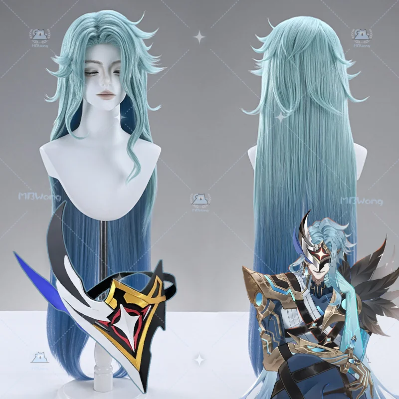 

Game Genshin Impact Dottore Cosplay Wig Heretic of the False Moon Boss Cosplay Wig Long Hair Mask The Doctor Prop For Hallowmas
