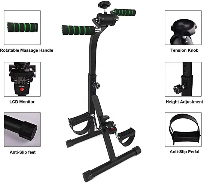 

Home Use Adjustable Mini Pedal Exerciser Bike - Arm & Leg Workout Station for Fitness & Cycling.