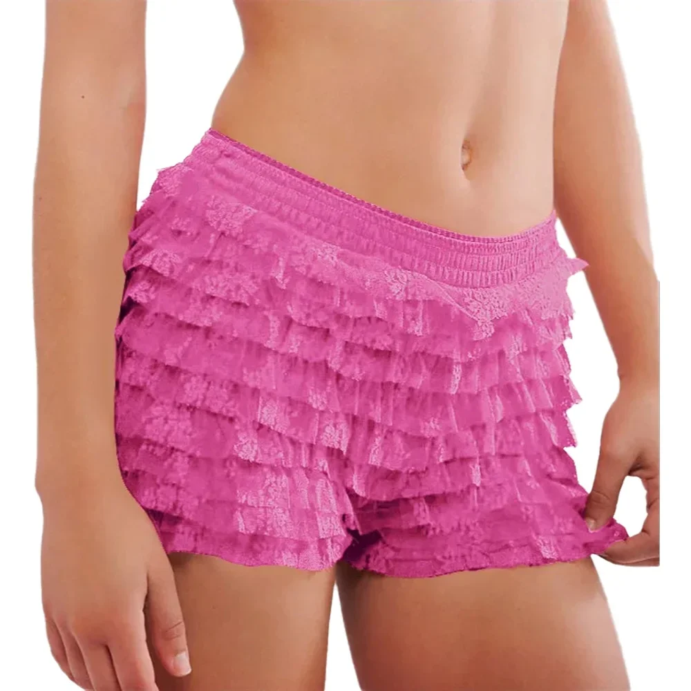 Пляжные шорты Lolita с рюшами по краям, волнистым узором, однотонные, с низкой талией, короткой юбкой, женские классические брюки Пляжные шорты Lolita с рюшами по краям, волнистым узором, однотонные, с низкой талией, короткой юбкой, женские классические брюки