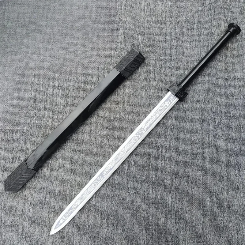 

85cm Chinese Ancient Sword Tang Hengdao Wooden Knife with Sheath Han Sword Props Practice
