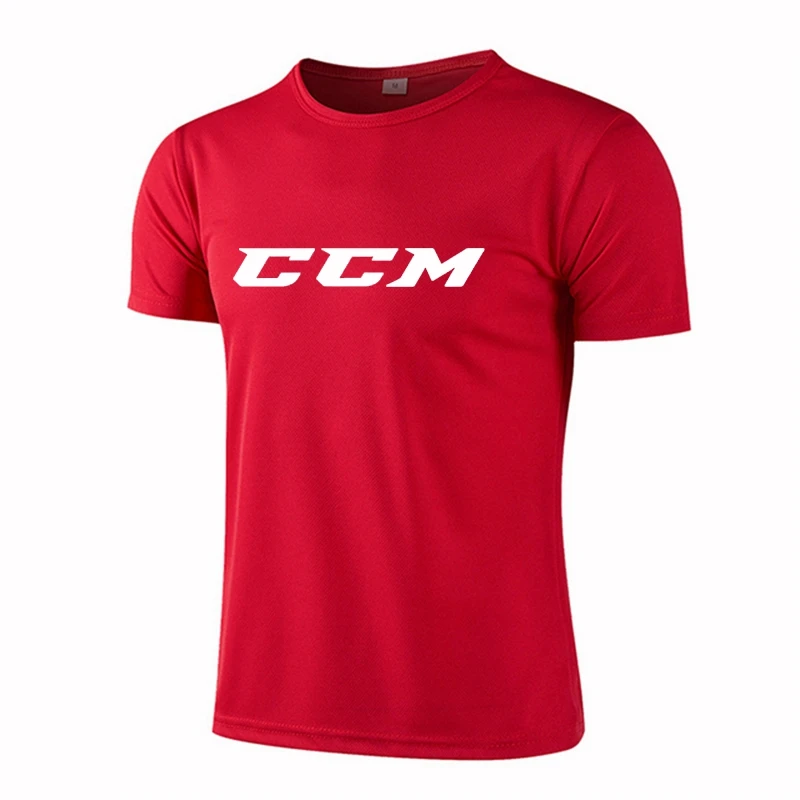 CCM Men Quick Dry Sport t Shirt Short Sleeve Gym Jersey Fitness Shirt Bodybuilding Training Top Running t-Shirt Gym Clothes