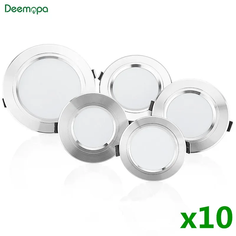 Spot lumineux Led pour le plafond, éclairage d\'intérieur, luminaire de plafond, 5/9/12/15/18W, AC 220/230/240V, 10 unités par lot
