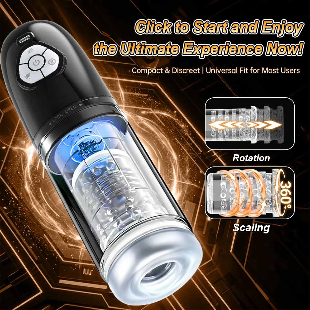 10-Speeds Telescopic Rotation Vibration Fully Waterproof Sex Toys for Men Masturbator Stroker Penis Pump Adult Toys For Male - view 5