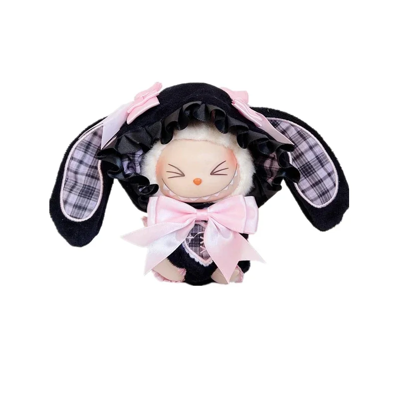 (Solo ropa) Adecuado para muñeca labubu de 15-17cm, conjunto de accesorios de decoración bonitos, mono de juego de rol de conejito de Pascua