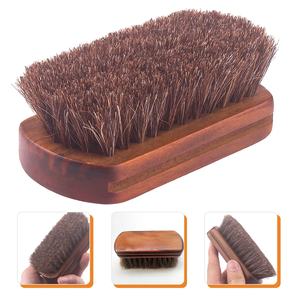 

Horsehair Shoe Brush Cleaning Polish Bristle Boot Care Kit Shine Scrub Tool Horse Hair Cleaner Polishing Grooming Kit