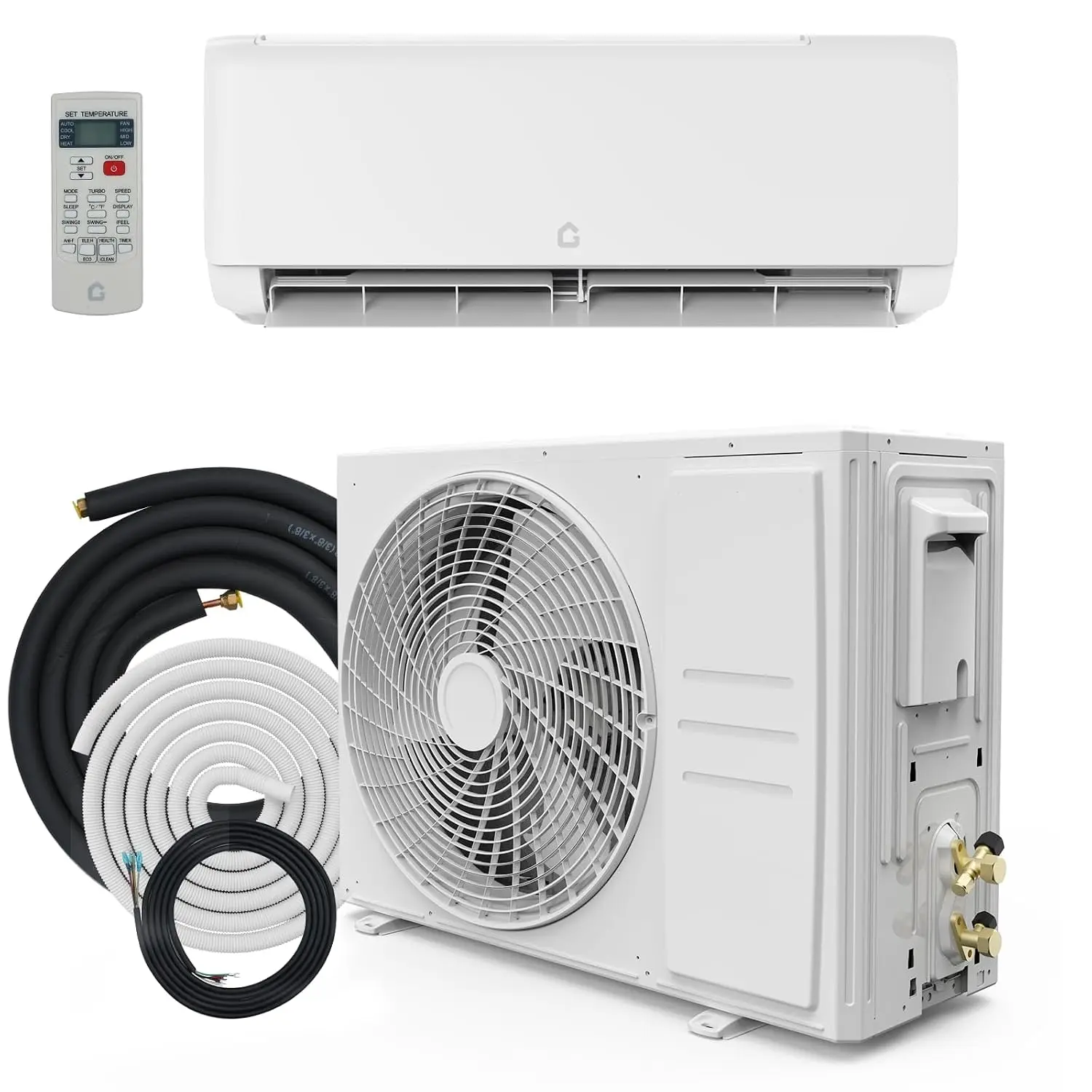 9000 Btu Mini Split AC Heating System, Wifi Enabled Mini Split Air Conditioner with 18.5 SEER2 Inverter, Heat Pump,, Custom