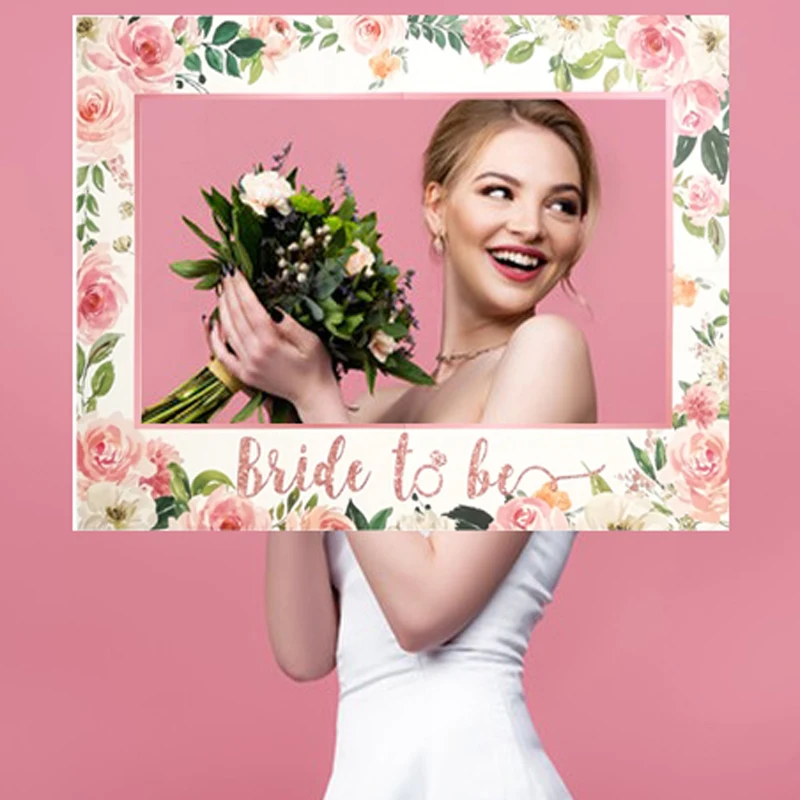 1Pcs Bride To Be Handheld Photo Frames Wedding Party Tribal Bridesmaid Group Bridal Shower Hen Party Decoration Supplies image 2