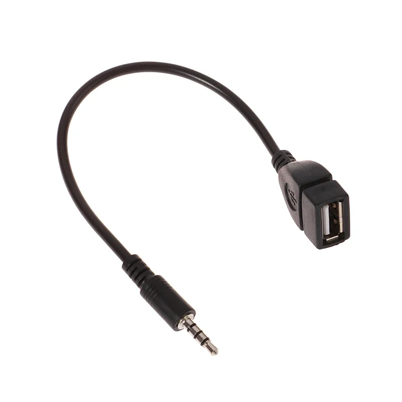 3.5mm Car Audio Cable USB Headphone Converter Black Auto AUX Audio Cable To USB Audio Cable Car Electronics for Play Music