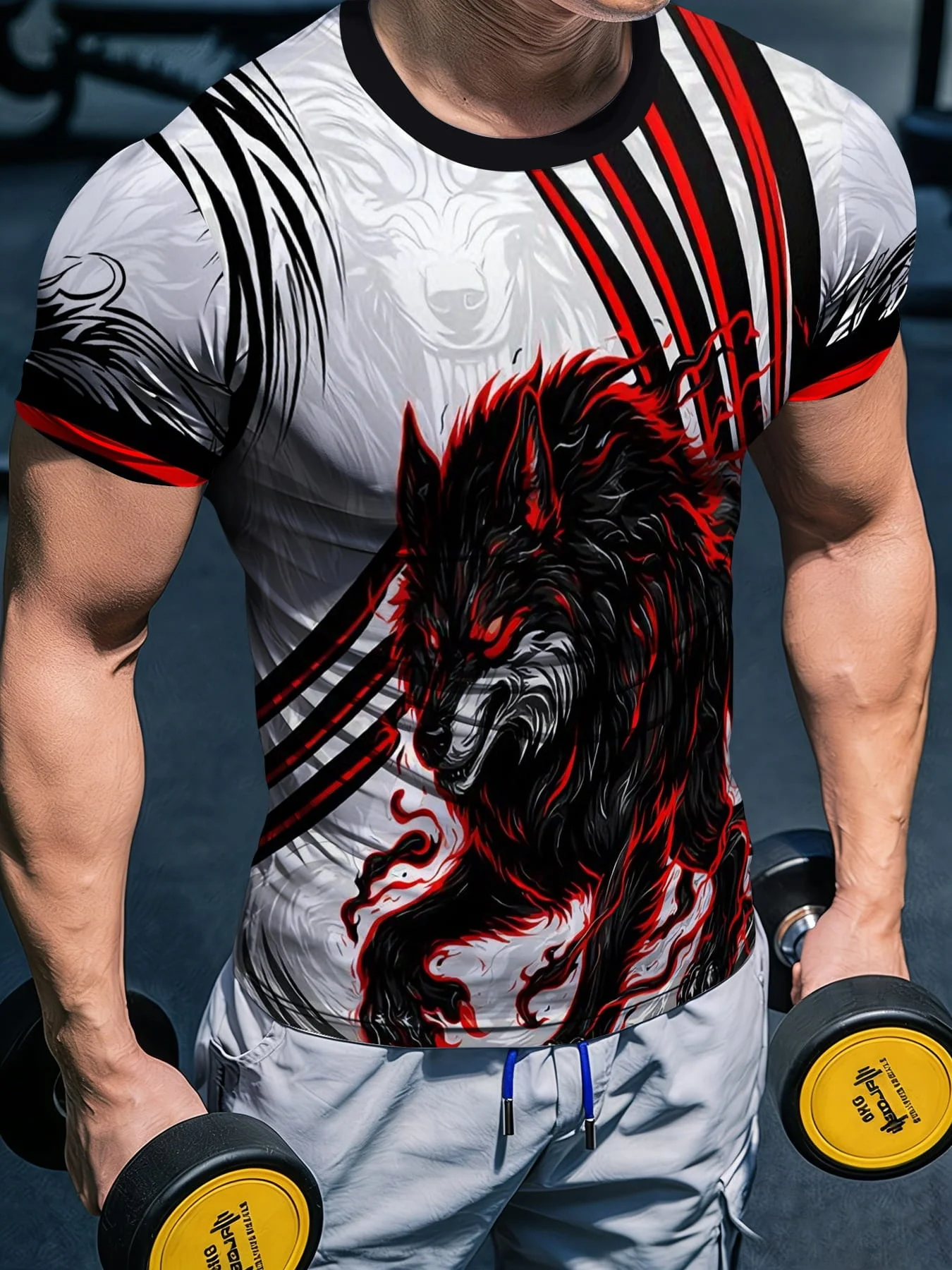 2026 new hot selling and interesting 3D wolf tiger print T-shirt hip-hop trend casual O-neck children's short sleeved loose top