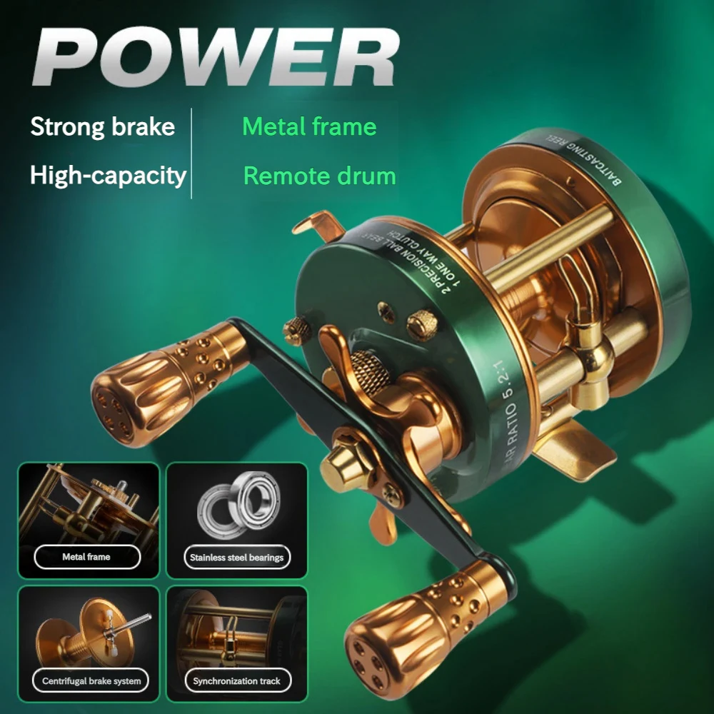 

2+1BB Heavy Duty Full Metal Drum Reel Dual Handle Large Spool 7/10KG Drag Line-Out Alarm for Slow Jigging Saltwater Boat Fishing