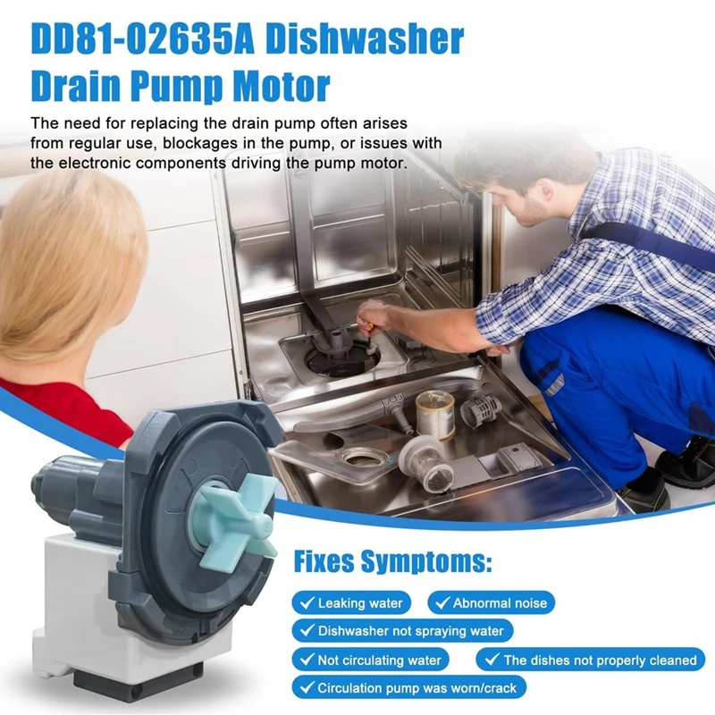 เครื่องล้างจาน DD81-02635A ปั๊มระบายน้ำ B20-3A01สำหรับ Samsung เครื่องล้างจานปั๊มระบายน้ำ DW80R2031US เปลี่ยนชิ้นส่วนเครื่องล้างจาน