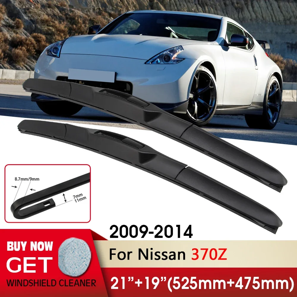 

Car Wiper RHD & LHD Front Wiper Blade 21"+19" For Nissan 370Z 2009-2014 Fit U Hook Arm Windshield Windscreen Front Window