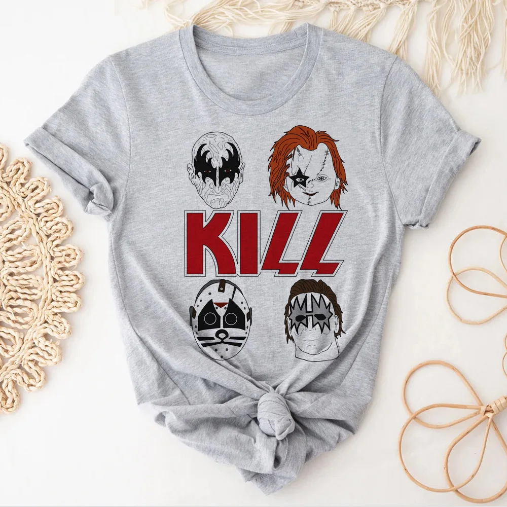 Chucky t shirt women manga designer Y2K top female y2k clothes