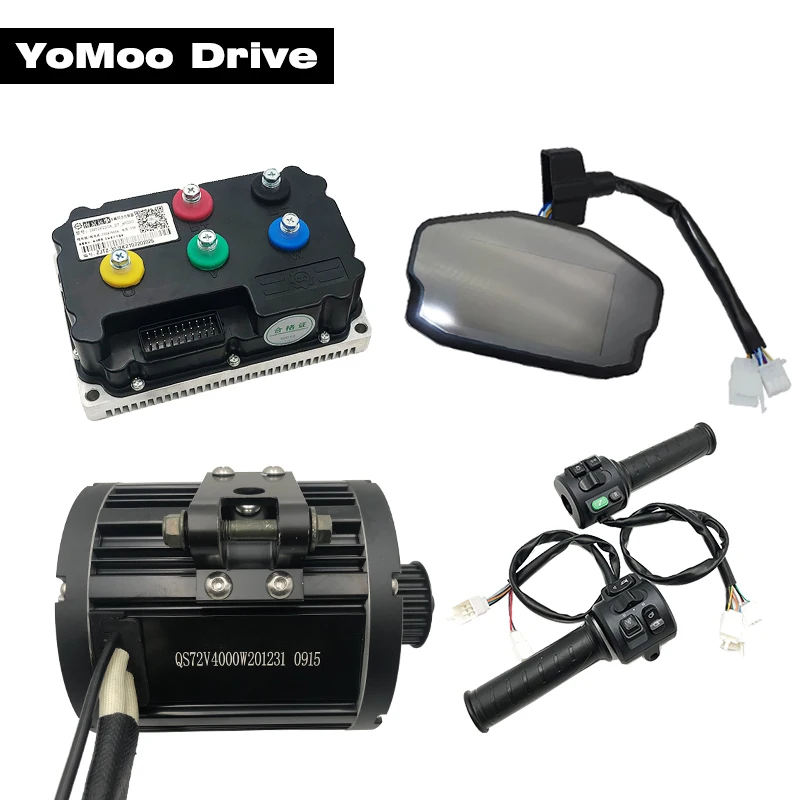 

QS138 4000W 90H 72V Peak 13KW PMSM Mid-Drive Motor with Fardriver ND72530 Controller and DKD Display, T08 Throttle For E-Moped