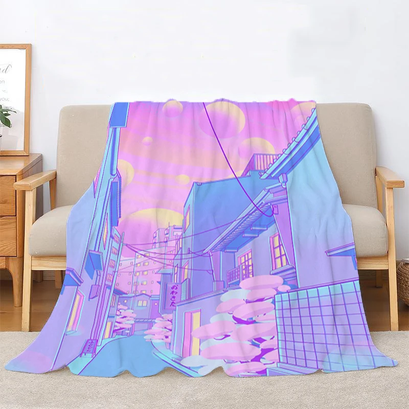 Fluffy Soft Blankets for Winter City Pop Bed Blanket Bedroom Decoration Bedspread the Throw Decorative Sofa Fleece Boho Custom