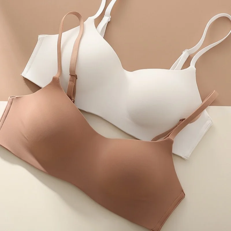 Seamless Bras For Women Small Chest Tube Top 1/2 Cup Non-Wire Bra Women Sexy Lingerie Female Underwear Glossy Intimates image 4