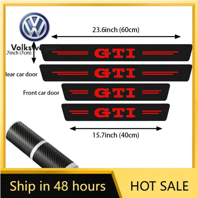 

VW 2026 Hot Car Front Rear Threshold Decals Door Sill Protector Stickers for Volkswagen VW GTI Emblem BORA GOLF JETTA PASSAT Pol