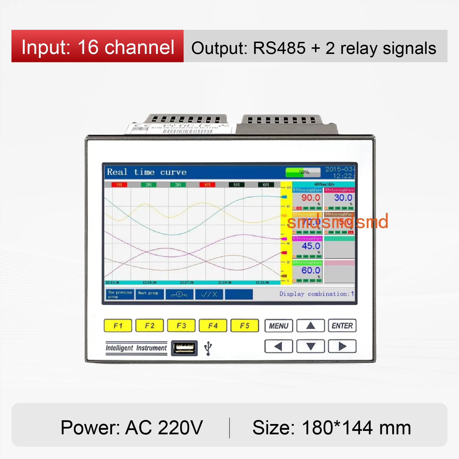 Paperless Recorder Real Time Data Logger High Speed Sampling Embedded Panel LCD Display Multi‑Channel 4‑20mA RS485 Alarm Relay