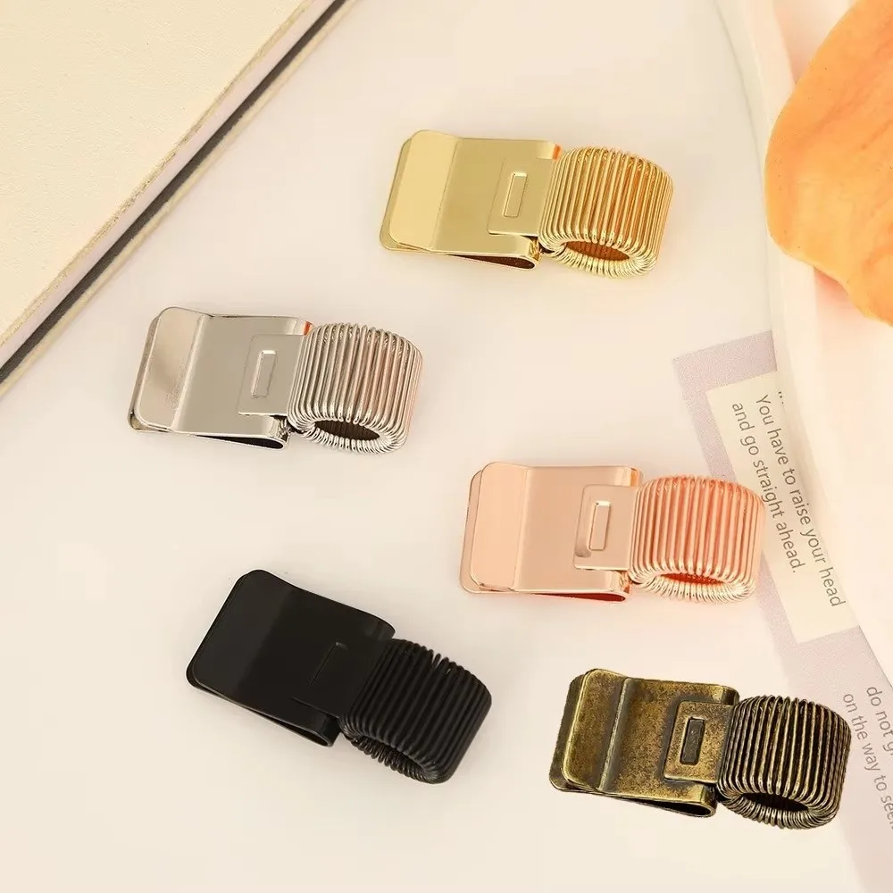 Metal Pen Loop Holder Multi-functional Fixed Stationery Spring Pen Clip Anti-lost Secure Grip Metal Pen Holder
