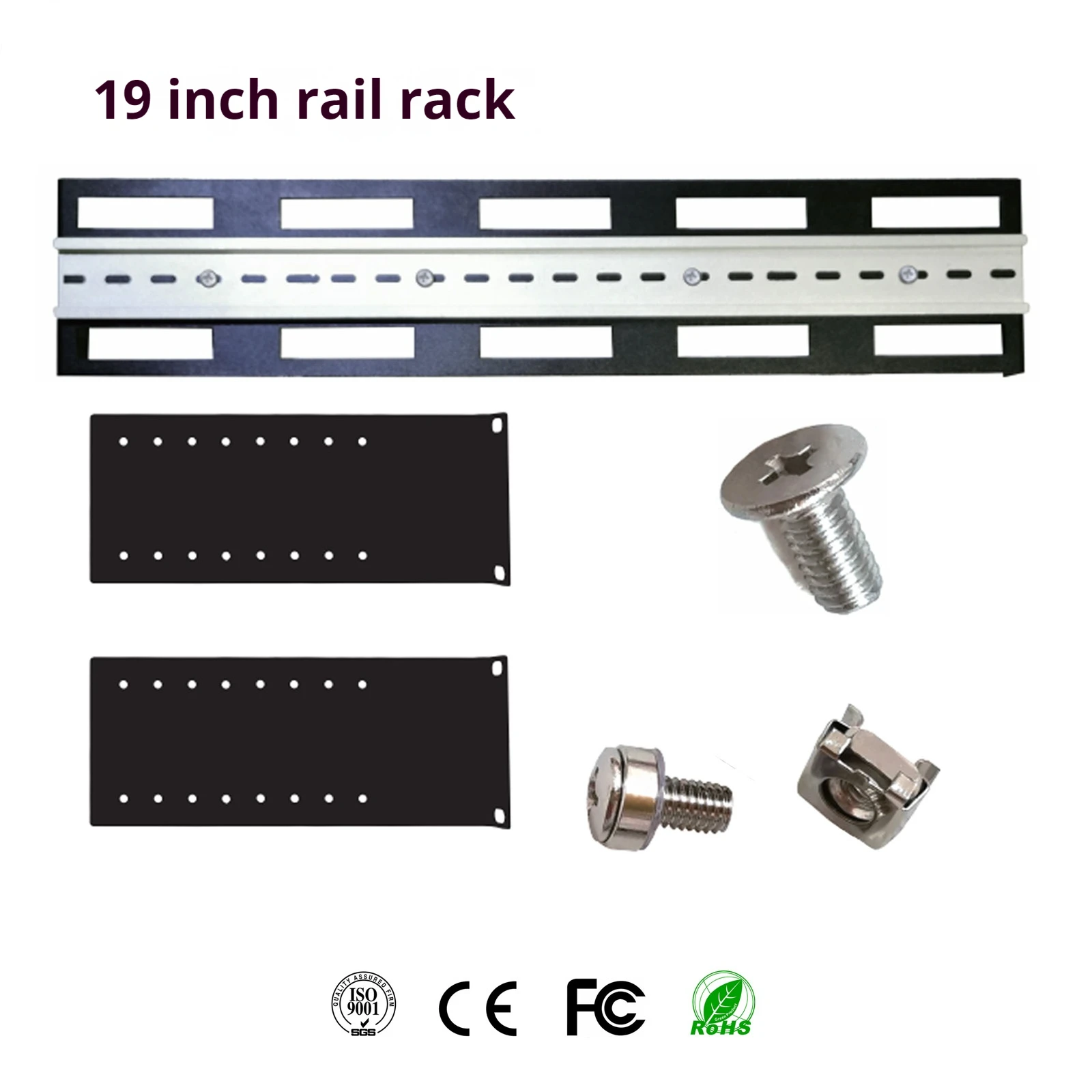 19 Inch Network Cabinet Bracket 35mm DINRail Transceiver Mounting Bracket Industrial Switch Rail Rack Height Adjustable