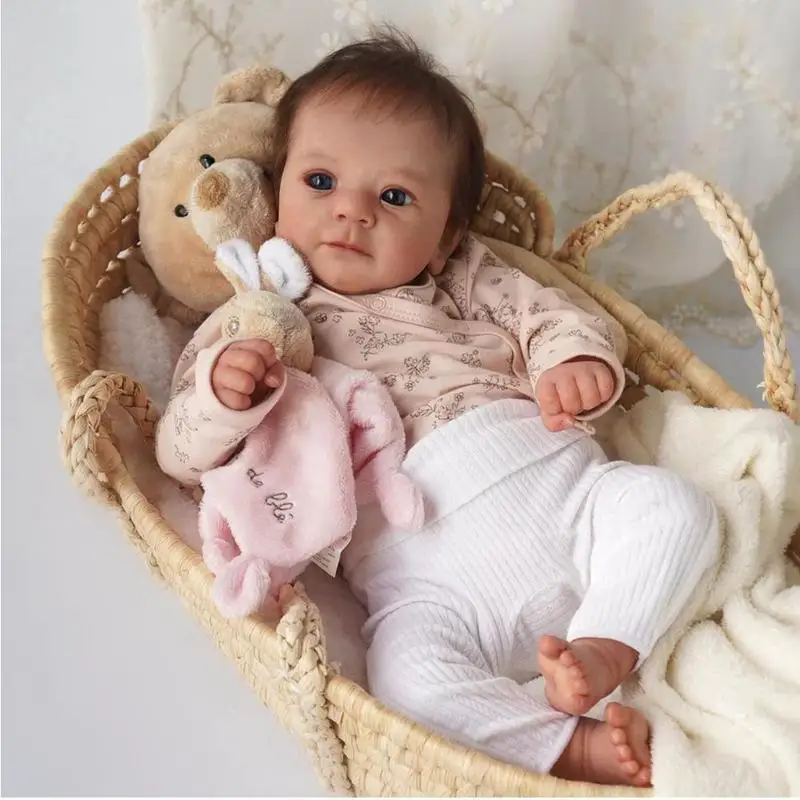 Implanted Hair Super Realistic Version Baby Doll Already Painted Finished Sleeping Vinyl Newborn Baby Collectible Art Doll