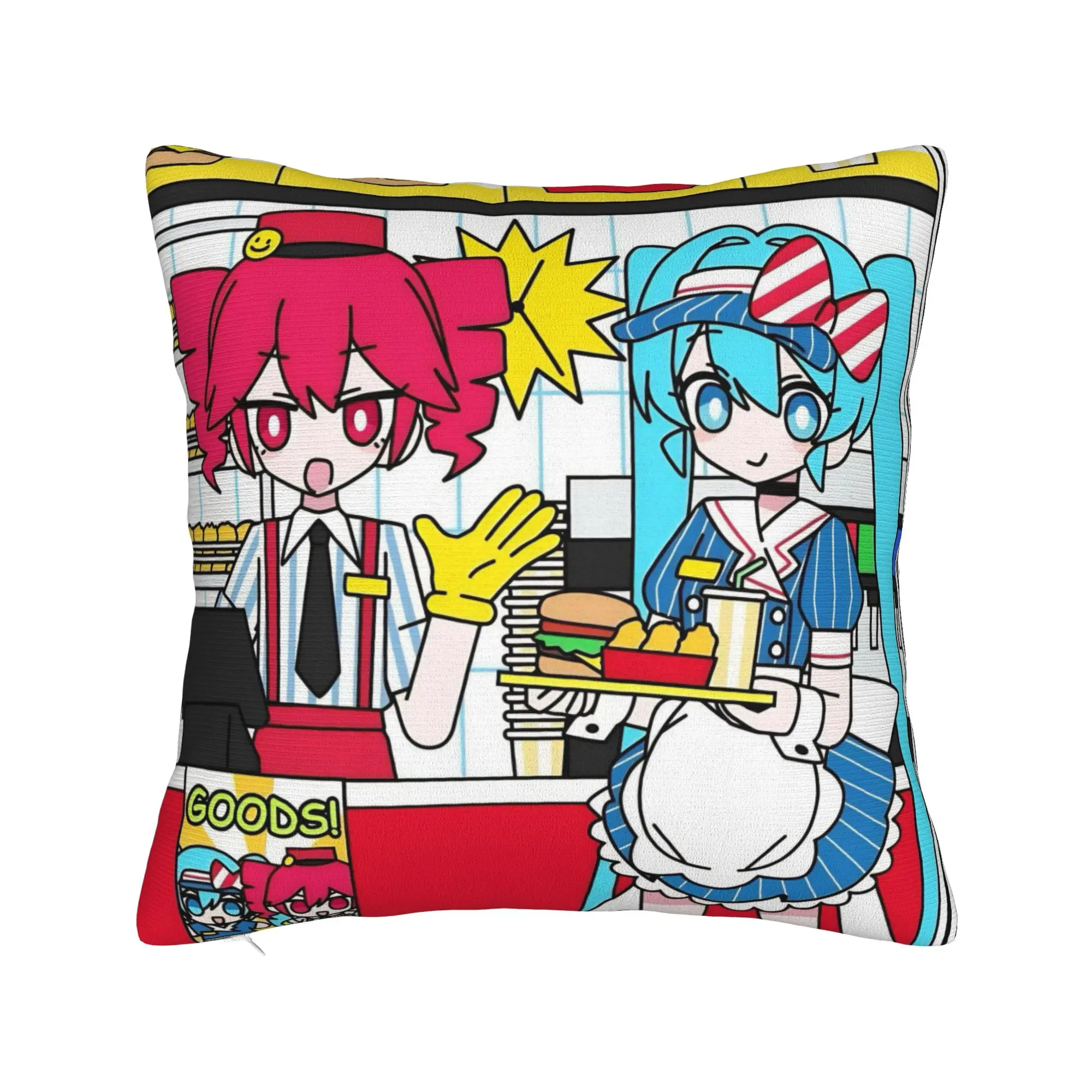 Mesmerizer Kasane Teto Square Pillow Case Kawaii Cushion Covers Virtual Singer Polyester Decor Pillowcover for Seat 45x45cm