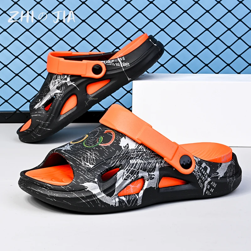 New EVA Lightweight Cool Slippers Summer Water Beach Quick Drying Shoes Men Outdoor Trendy Casual Footwear 39-46