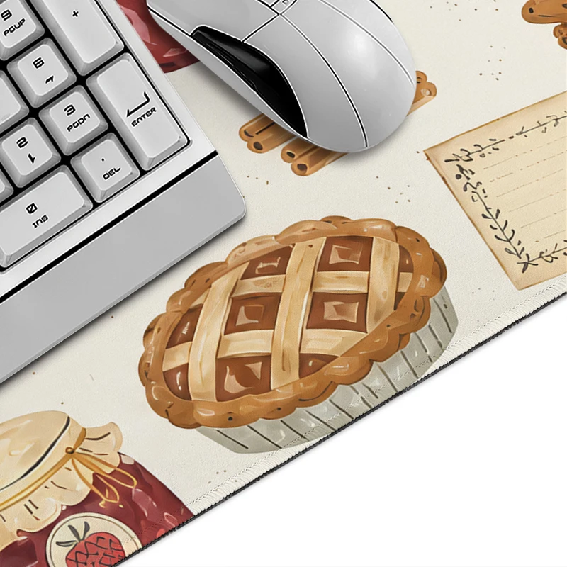 Mouse Pad Hand Drawn Coffee Treats Gamer XL Home HD Custom New Mousepad XXL Natural Rubber Office Office Accessories Table Mat