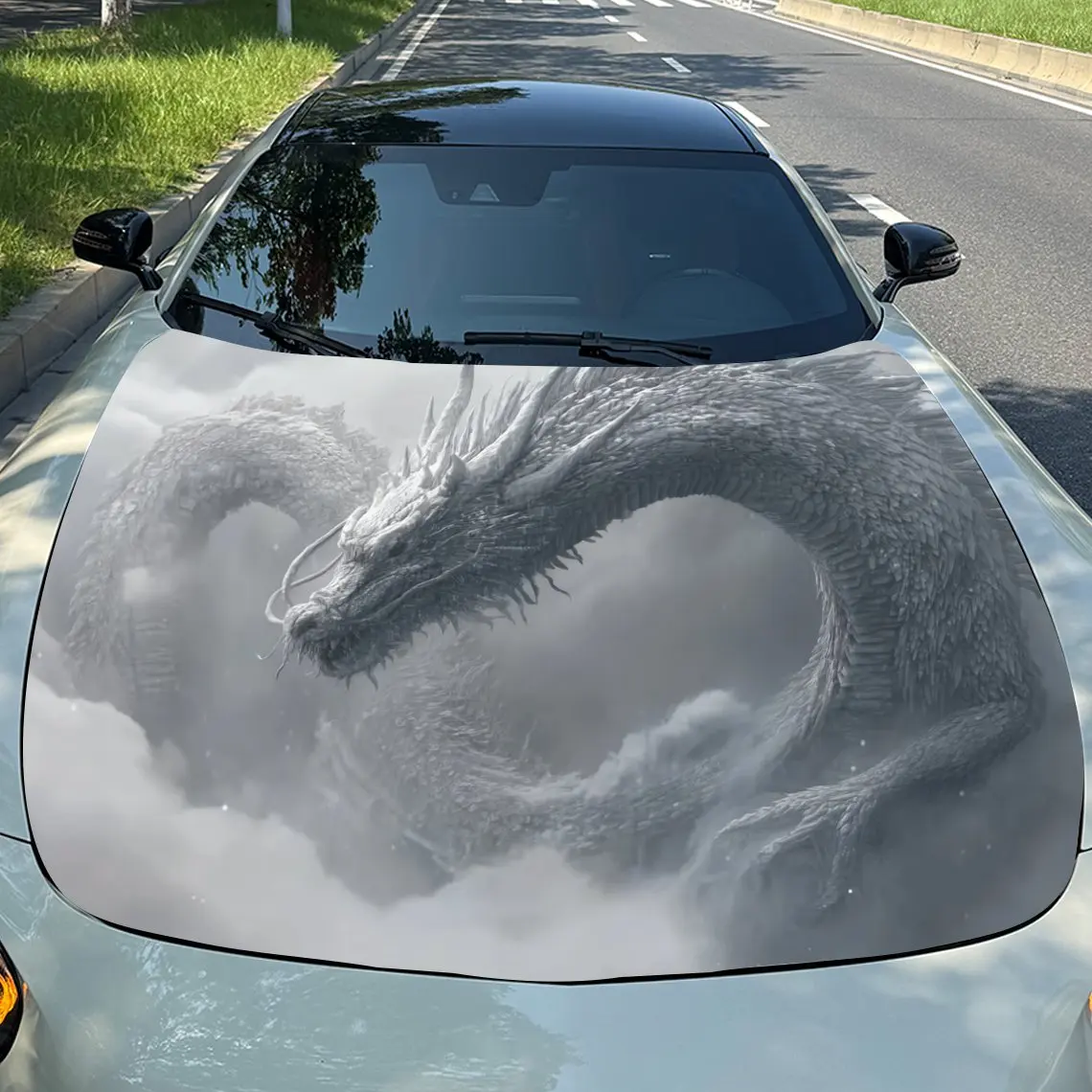 

Cloud Dragon Car Film,PVC Waterproof Engine Hood Sticker,self-adhesive Scratch Resistant Car Sticker,suitable For Trucks,cars,an