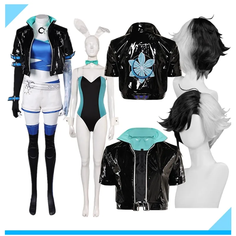 

Rivals Fantasia Luna Snow, пальто для косплея, парик, костюм, женский комбинезон с кроликом для девочек, повязка на голову, наряды, карнавальный костюм на Хэллоуин