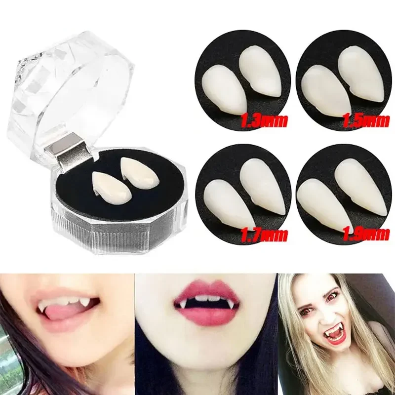 5 Pairs Halloween Vampire Teeth Fangs: Resin Dentures with Solid Glue, Ideal for DIY Party Costumes & Cosplay Props Decoration