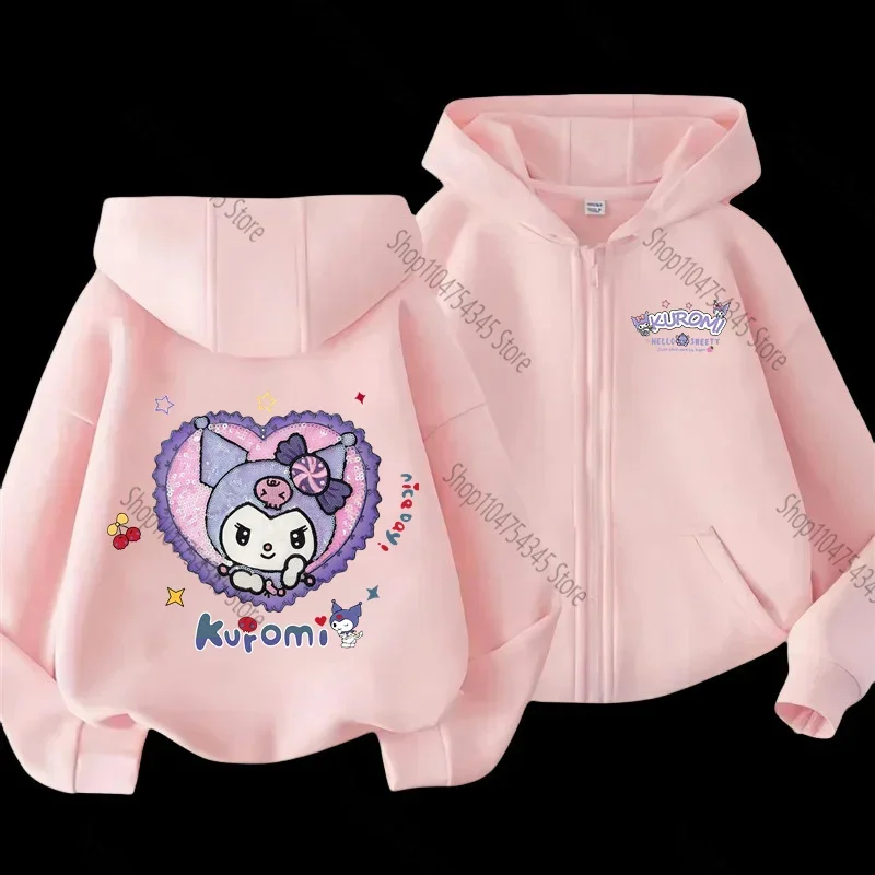 

2025 Hottest Kuromi Print Kids Zip Hoodie Ultra Soft Breathable Pullover For Boys And Girls Cozy Stylish Childrens Outerwear