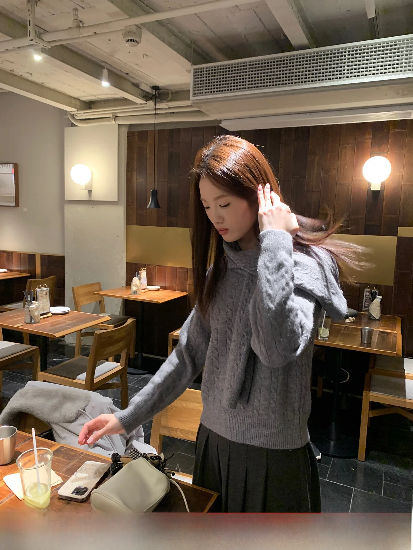 

Комплект Cactiop Classic Twist: свитер с длинными рукавами и шарф, женский, в стиле ретро, вязаный, повседневный, с круглым вырезом, пуловер