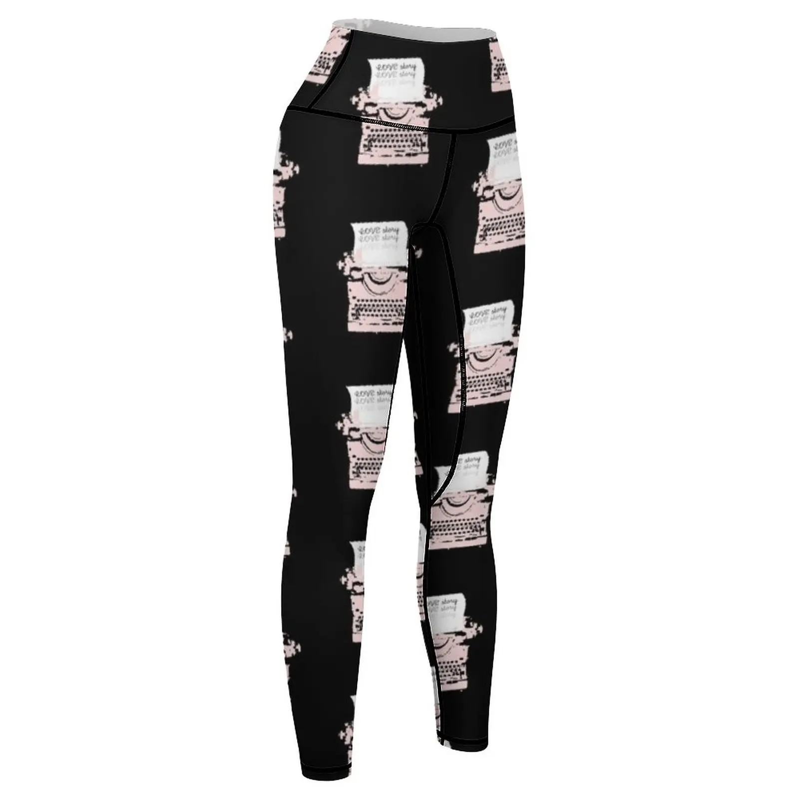 RETRO TYPEWRITER Leggings gym pants flared Golf wear gym top Womens Leggings