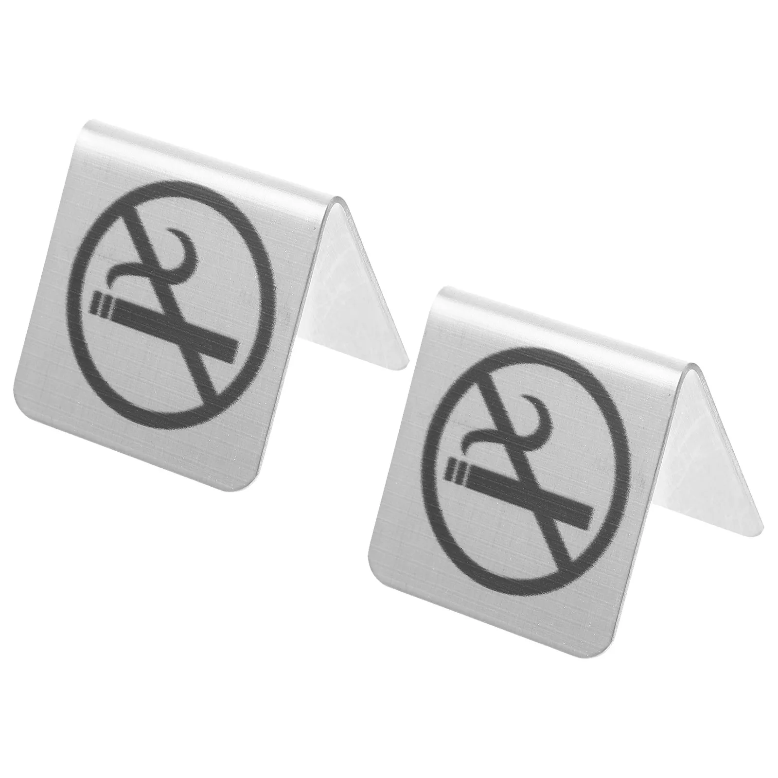 

2 шт. таблички «Не курить» из нержавеющей стали, прочные портативные знаки-указатели для баров и кафе