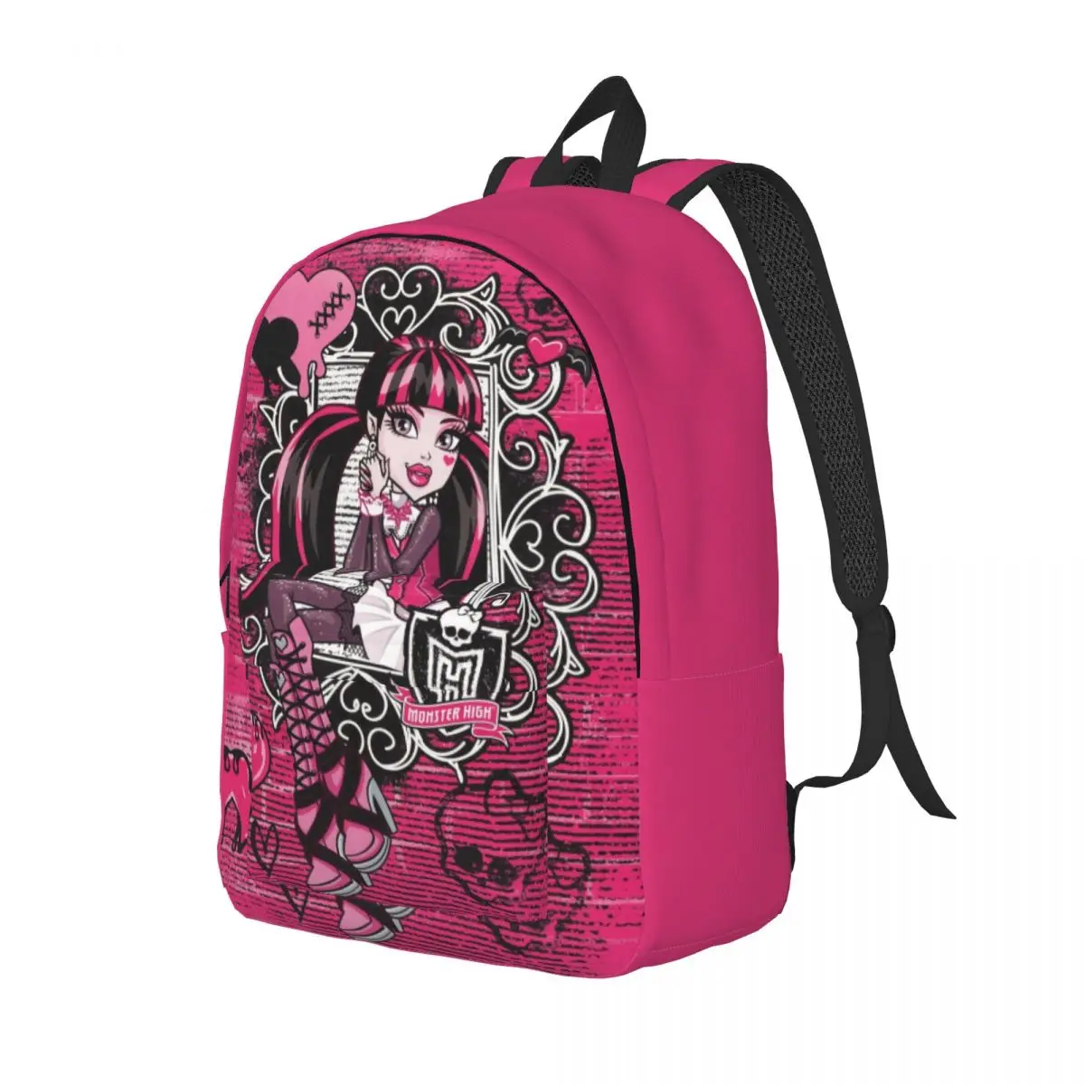 Cartoon Mädchen Rucksack Monsters High Student Polyester Reiserucksäcke Weihnachtsgeschenk Muster Stilvolle Schultaschen Rucksack