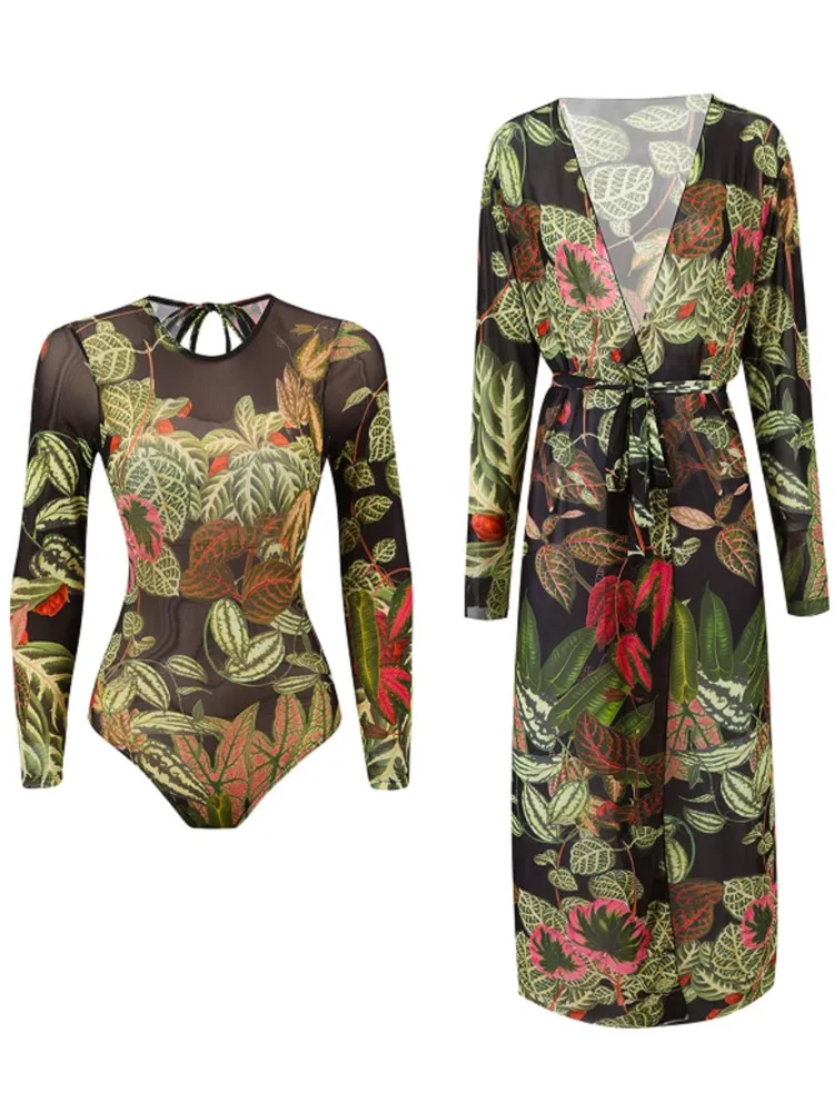 2 pièces ensembles couvrir Sexy maillot de bain femmes été maillot de bain ensemble Bikini à manches longues maillots de bain plage maillot de bain Куwlльник