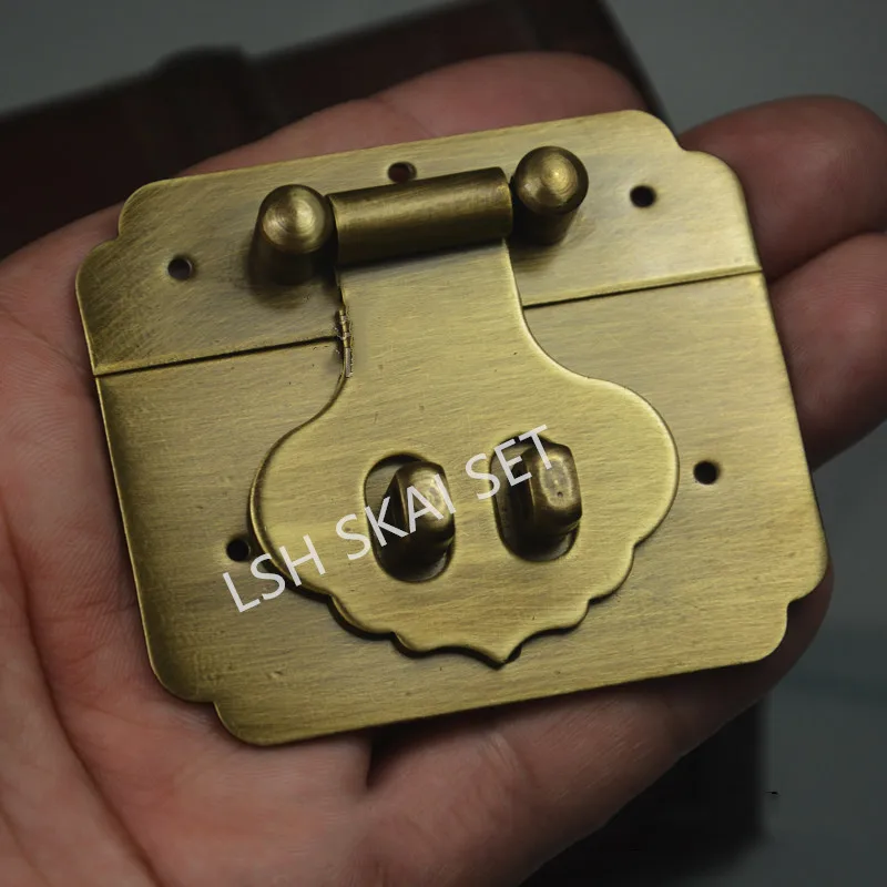 65MM Chinese Brass Clasp Antique Wood Box Hinge Furniture Hardware Jewelry Box Buckle Fastener Kitchen Cabinet Door Locks