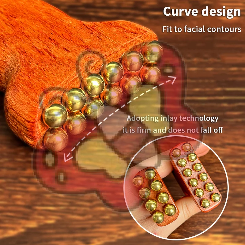 

1pc Brass Gold Bead Gua Sha Facial Massage Tool Cheek Lifting Relaxation Lymphatic Drainage Beauty Massager for Trigger Point