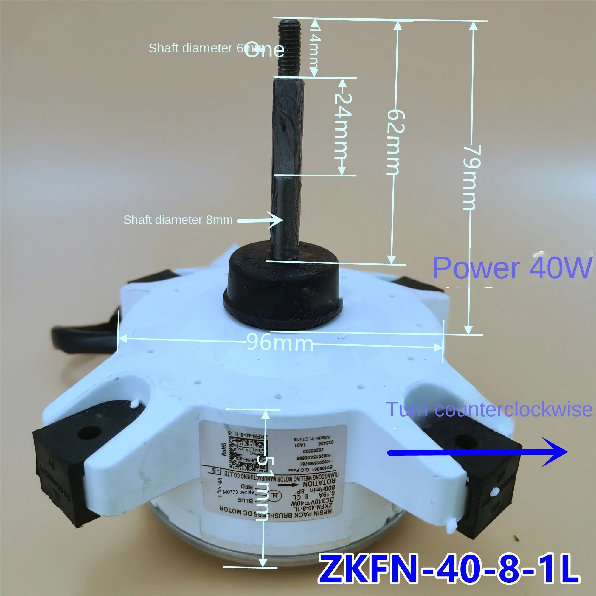 

DC310V 40W 8P ZKFN-40-8-1L Air conditioner external machine cooling motor