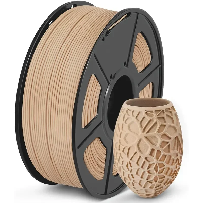 

PLA 3D Printer Filament 1.75mm,Neatly Wound 3D Printing Filament 1.75mm Dimensional Accuracy +/- 0.02 mm,Wood Color,250g