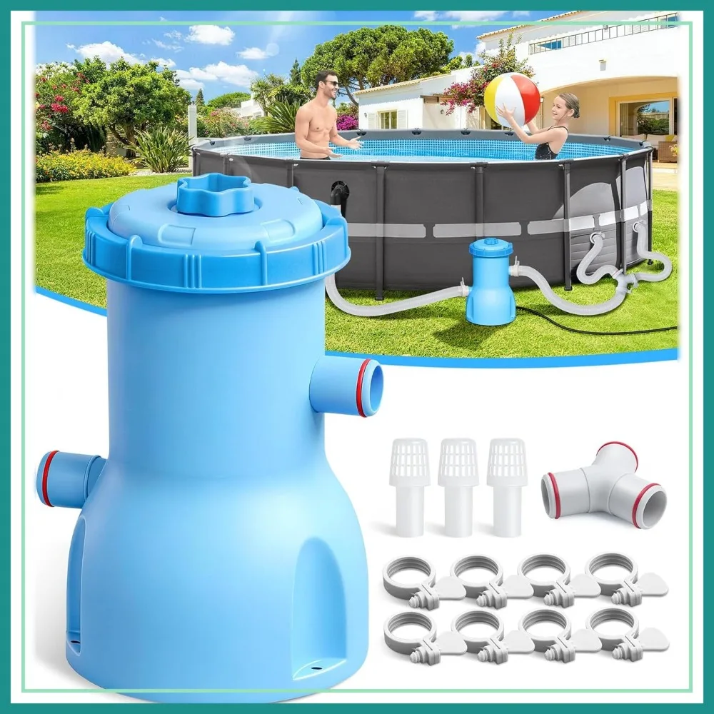 

800 GPH Above Ground Pool Filter Pump - Rapid Circulation & Micro-Debris Filtration, Keep Water Crystal Clear