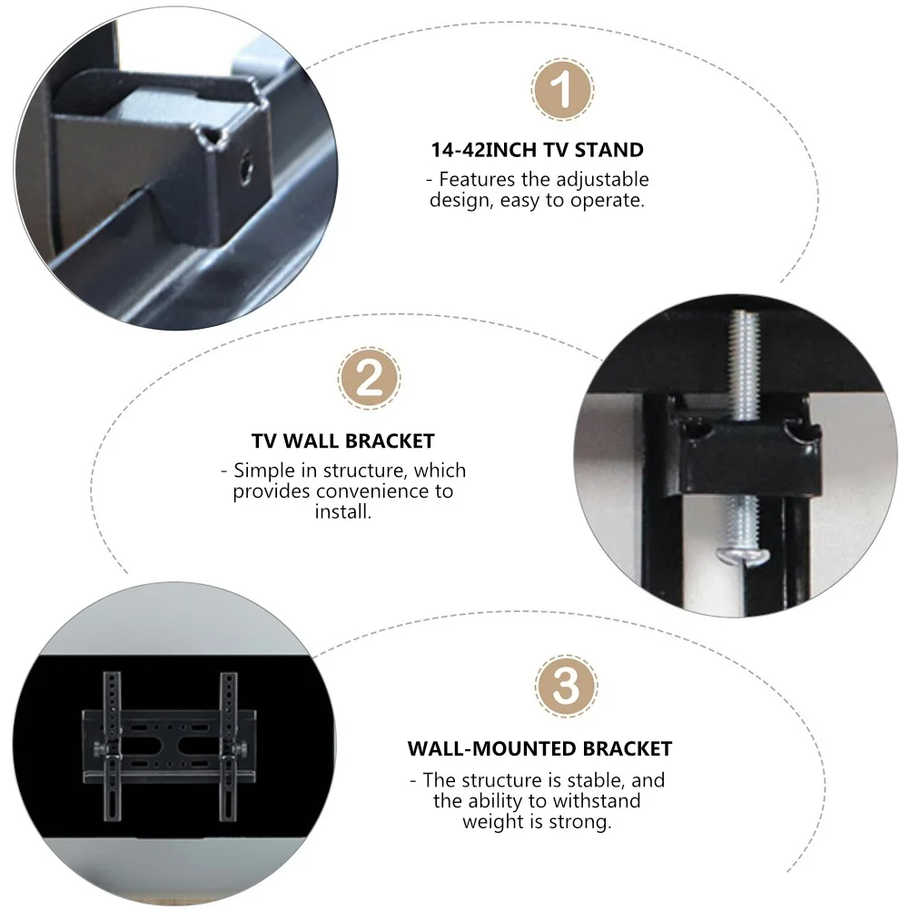 

14-42 Inch Universal Adjustable Lcd Wall Mount Bracket Iron Display Stand For Living Room Bar Ktv Classroom Conference Room