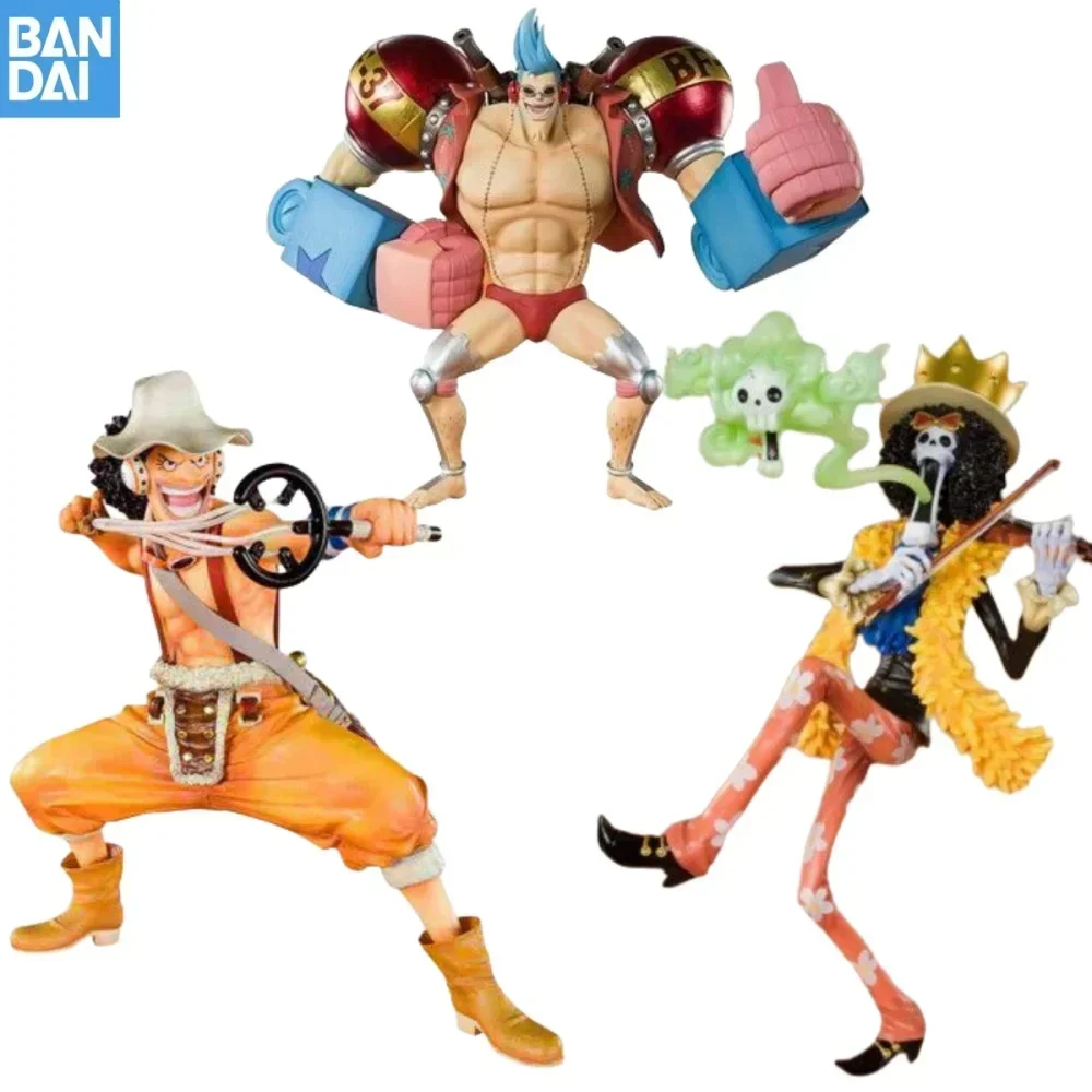 Bandai Original Figuarts ZERO Anime One Piece BROOK Usopp FRANKY 20th Anniversary Figure Toys for Kids Collectible Model Gifts