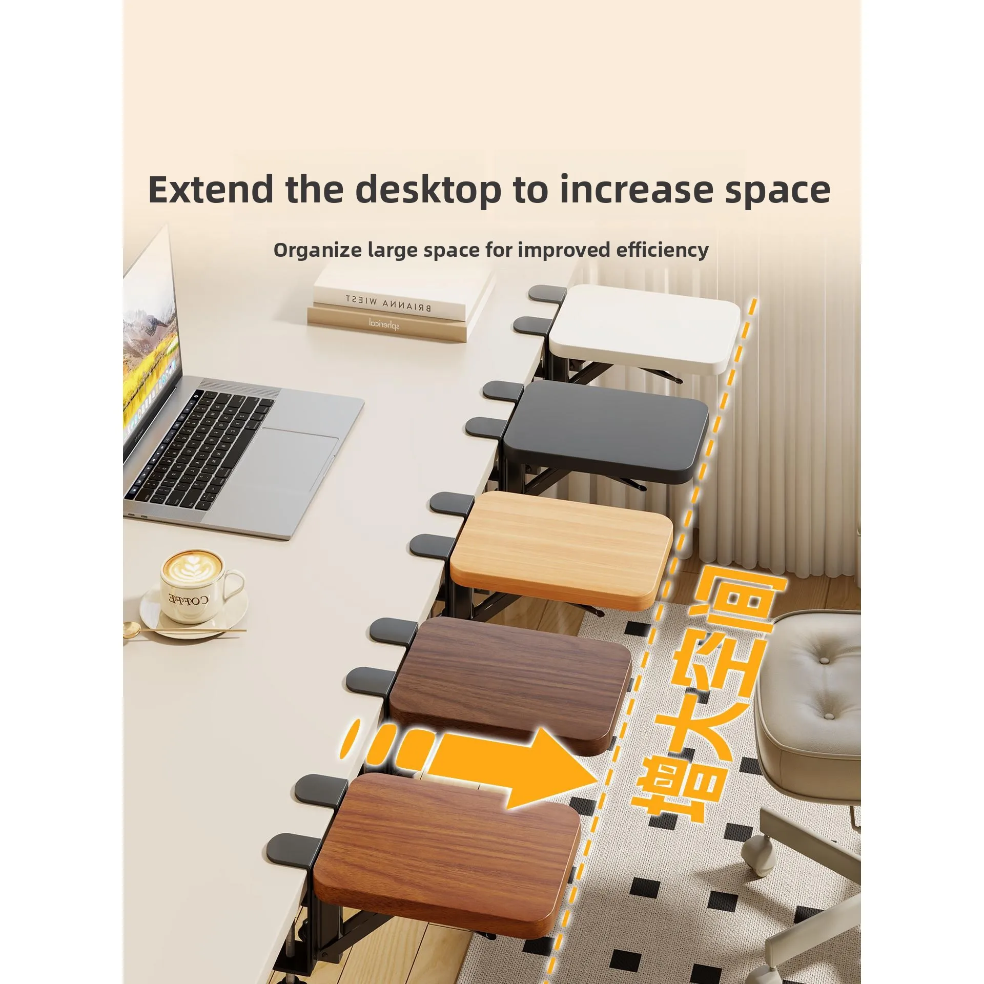 Desktop Extension Board Computer Desk Arm Support Keyboard Holder Foldable Table Lengthened Extension Board Expansion