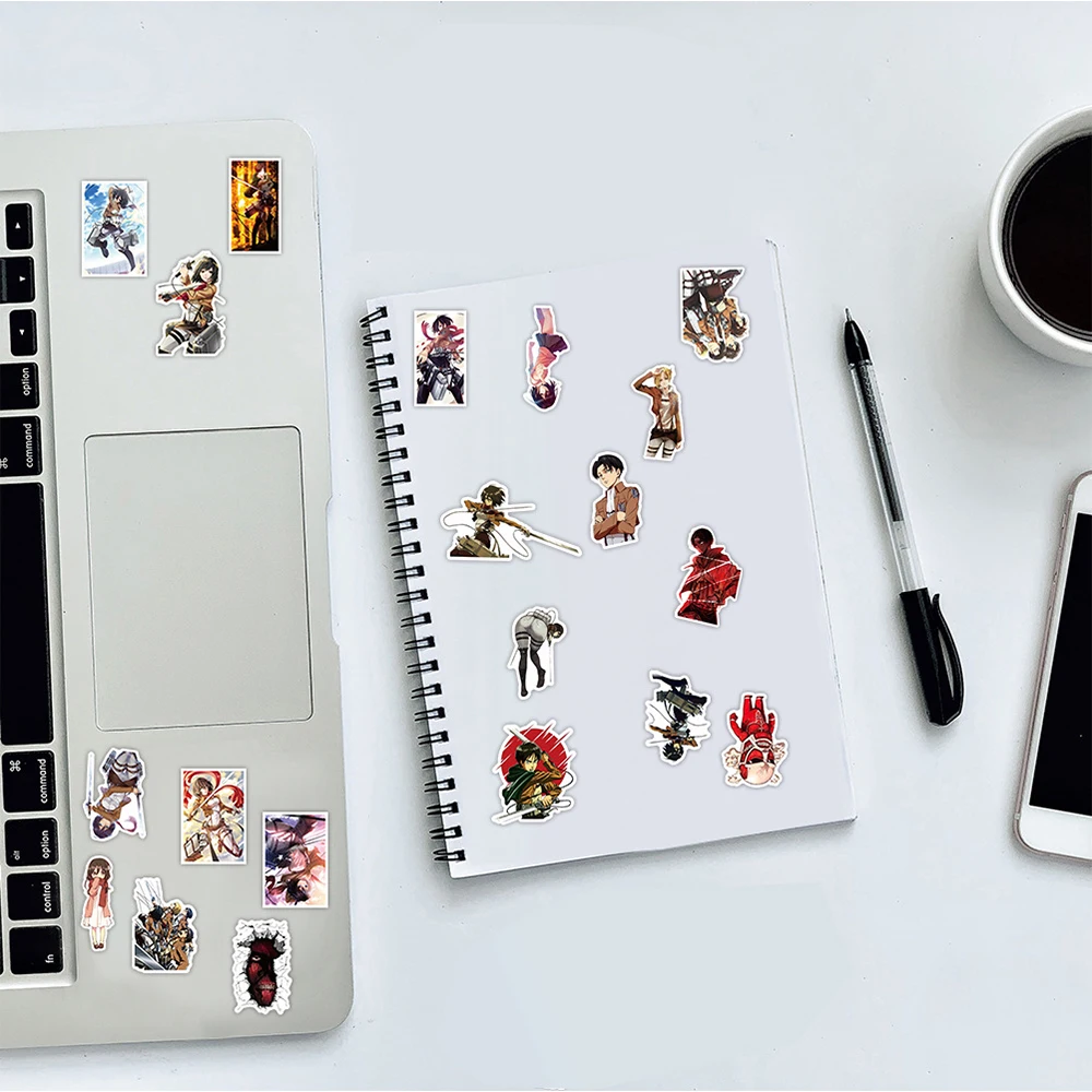 10/30/50pcs Cool Anime Attack on Titan Stickers Cartoon Graffiti Sticker DIY Laptop Skateboard Phone Bike Classic Manga Decals