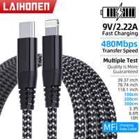 LAlHONEN USB C to Lightning Cable MFi Certified FastCharging 1m 2m 3m 10ft for iPhone14 13 12 11 XS XR X USB C To 8-Pin Cable