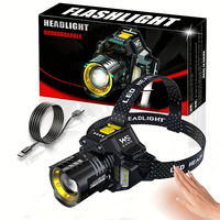 Sensor Headlamp LED Head Flashlight COB Rechargeable Headlight Head Torch Built-in Battery Fishing Camping Lantern